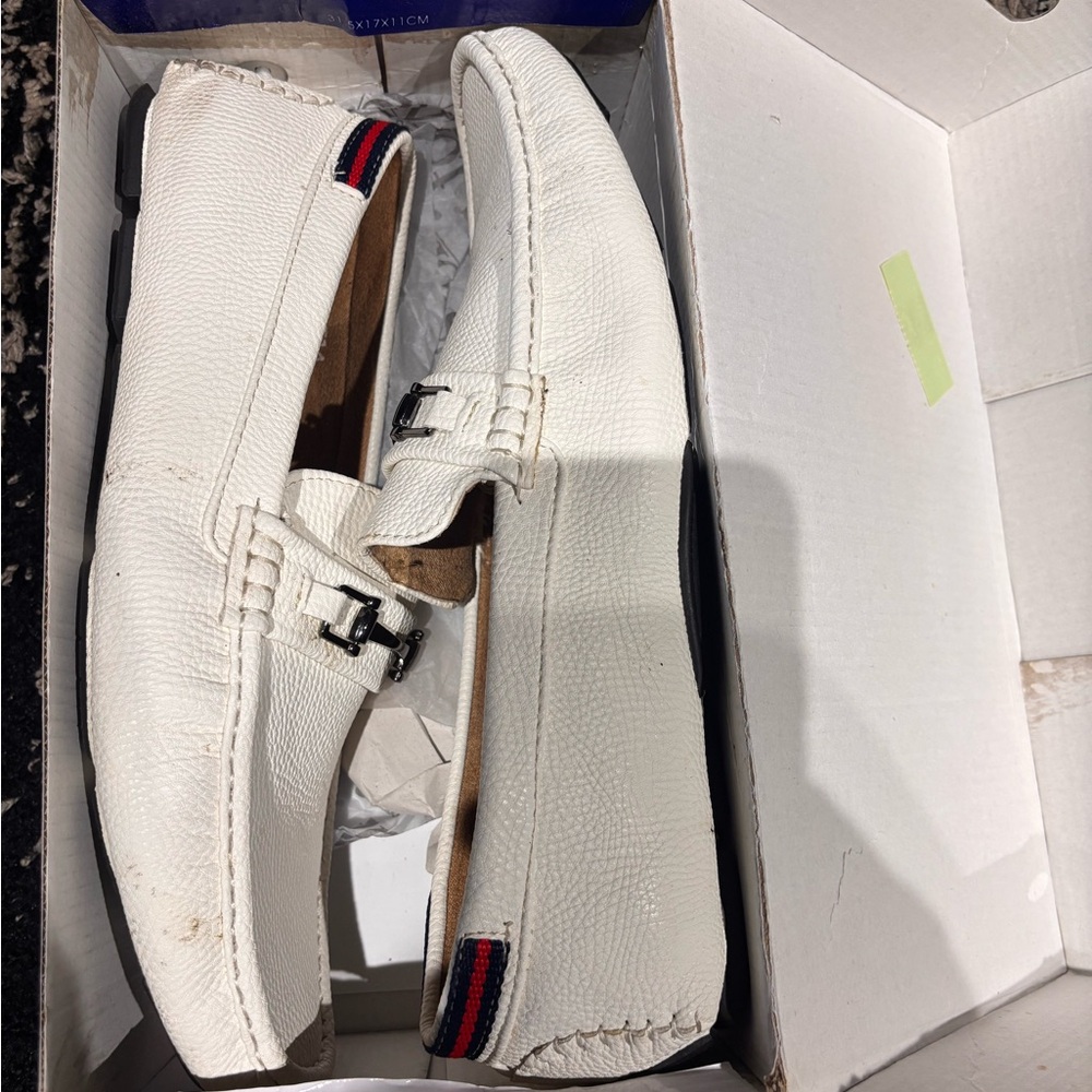 White Leather Men's Loafers